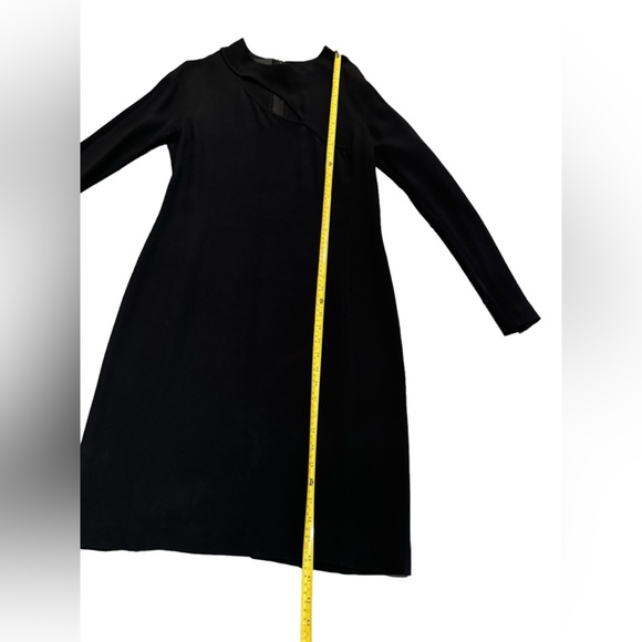 Vintage Gianni Versace Black Midi Dress Cut Out Long Sleeve Size 46 Read - Picture 6 of 10